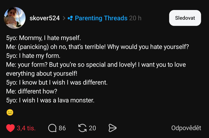 Hilarious parent-kid conversation where a child wishes to be a lava monster, showing humor in parenting moments.