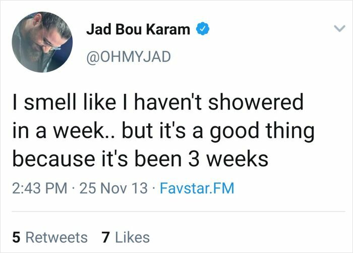 Tweet from Jad Bou Karam humorously describing a shocking second half, fitting the theme of seemingly innocent posts.