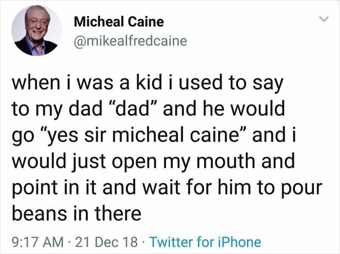 Tweet humorously describing a childhood memory that hits with a crazy second half, featuring a playful dad and kid moment.
