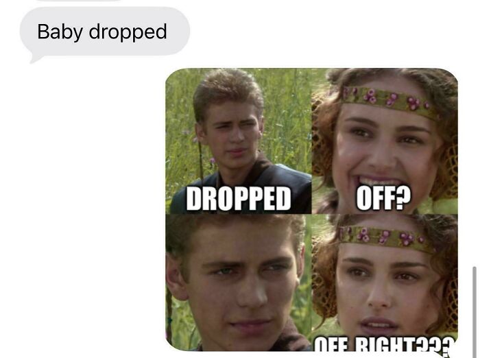 Funny and goofy Star Wars meme about a baby dropped, summing up being a great dad.