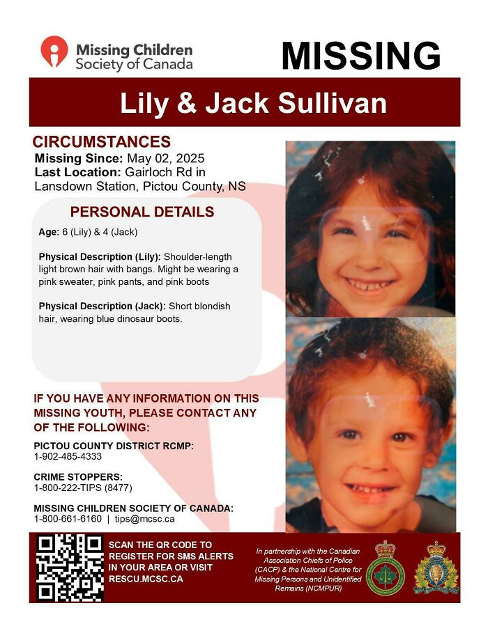 Missing children poster of Lily and Jack Sullivan, part of unsettling mysteries that continue to fascinate and disturb.