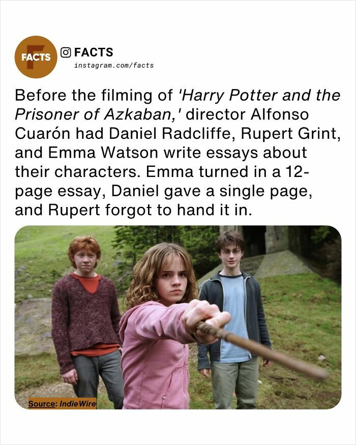 Harry Potter cast writing essays before filming, highlighting interesting facts for daily brain-care and mental enrichment.