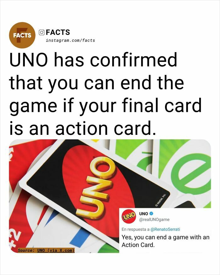 UNO cards with an action card highlighted, illustrating an interesting fact for daily brain-care and cognitive enrichment.