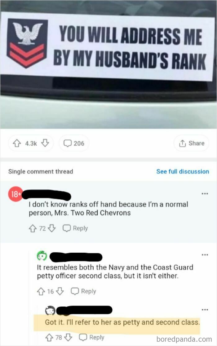 Mrs. Two Red Chevrons