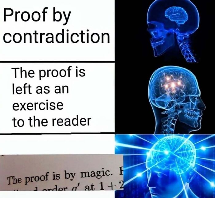 Philosophy memes illustrating proof by contradiction humor with evolving brain images boosting existential chuckles.