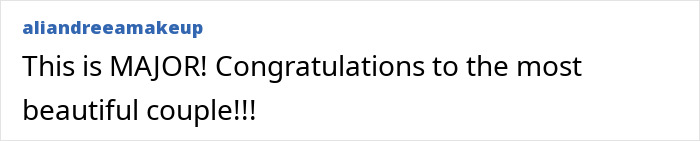 Comment from aliandreeamakeup congratulating the most beautiful girl in the world on engagement to French DJ after Greek proposal