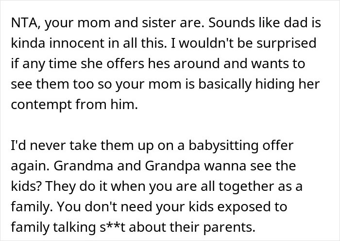 Trecho de texto sobre o pai impedindo os avós de serem babás depois de ouvir seus pensamentos negativos sobre isso. Trecho de texto sobre o pai impedindo os avós de serem babás depois de ouvir seus pensamentos negativos sobre isso.