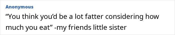 Text post showing a kid’s unfiltered roast about grown-ups being fatter due to how much they eat.