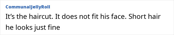 Text comment about Jim Carrey’s new face, haircut not fitting, related to actor’s cause of sadness revealed.