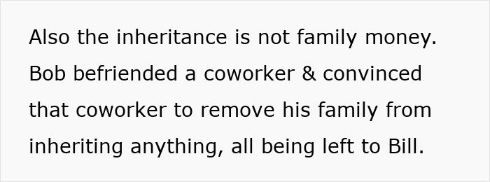 Text explaining husband lies about inheritance, leaving wife who cares for him with nothing.