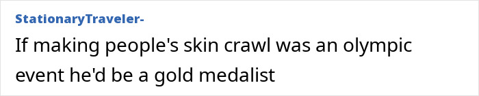 Text post on a forum praising someone who makes people&rsquo;s skin crawl, related to Gene Simmons and Adam Sandler internet reactions.