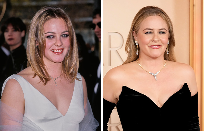 Actress at the Oscars then and now, showing transformation from her first to most recent Academy Awards appearance.