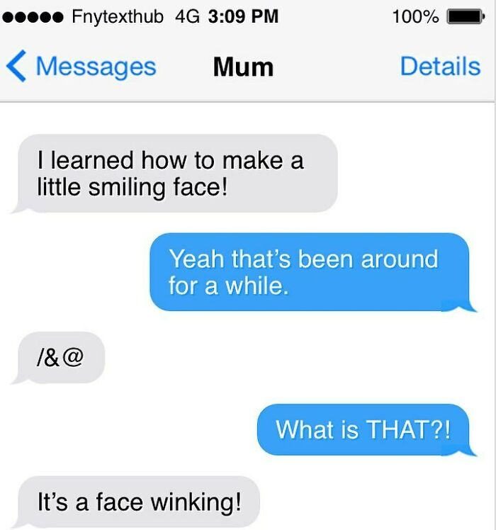 Funny texts showing a humorous conversation about understanding and creating emoticons in text messaging.