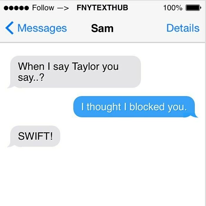 Text message conversation humor with a witty reply, showcasing funny texts from real or fictional conversations.