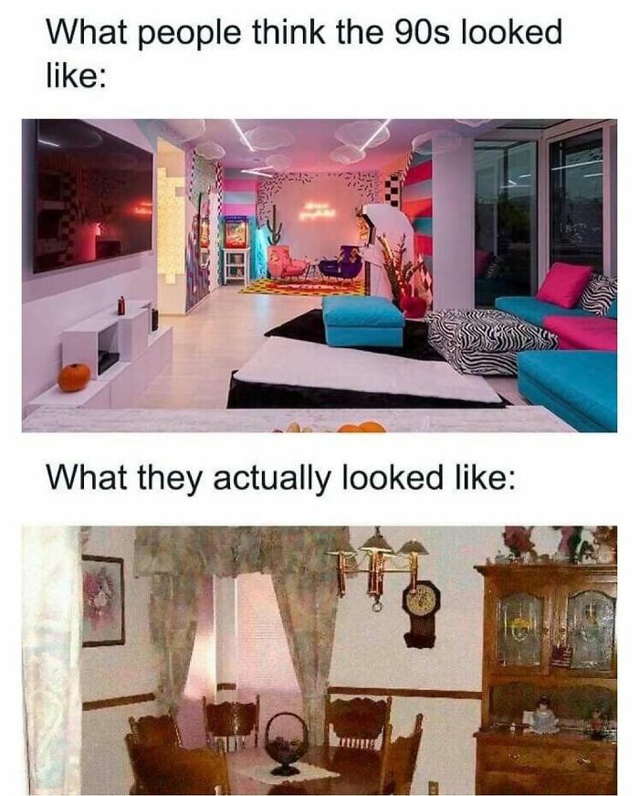 Comparison of 90s rooms showing nostalgic 99 posts about the 90s and parts of our lives that don’t exist anymore.