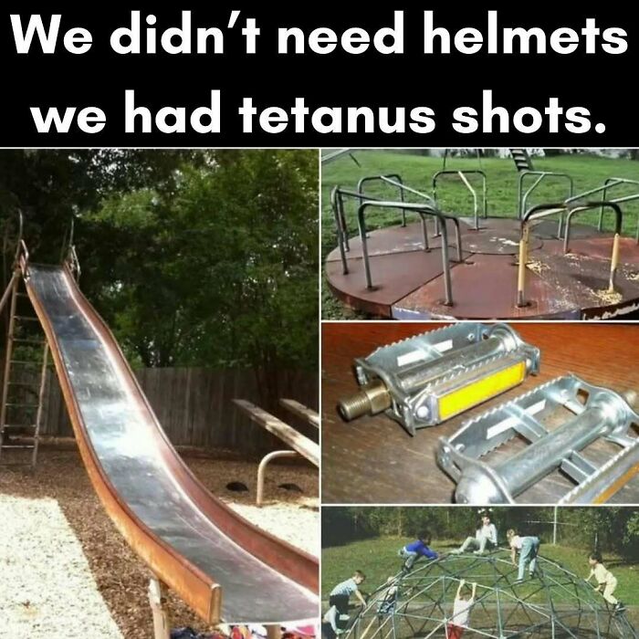 Old playground equipment from the 90s showing parts of our lives that don’t exist anymore in new pics