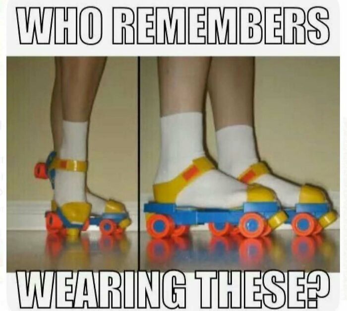 Retro ‘90s roller skates with socks, showcasing nostalgic childhood fashion from the past that no longer exists today.