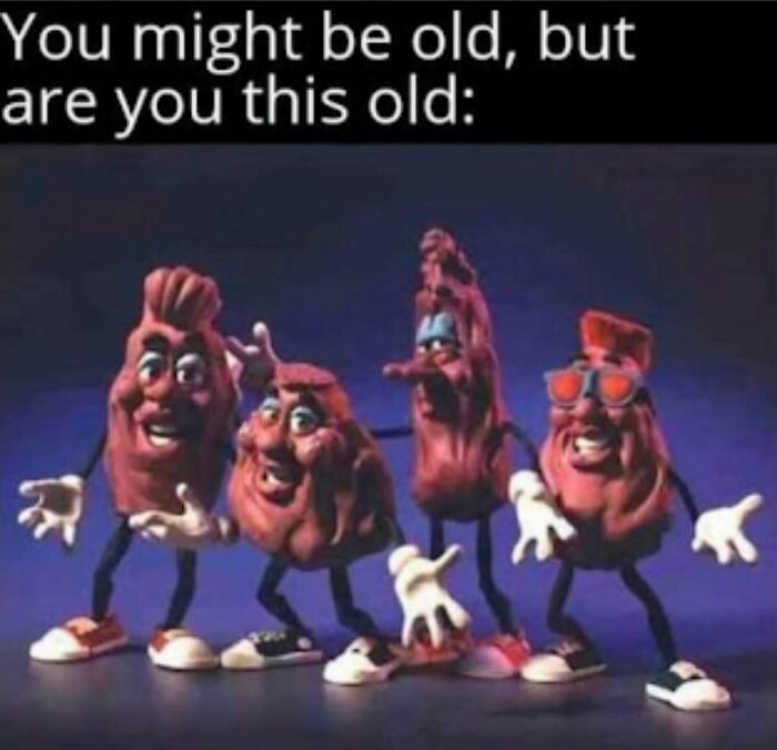 Animated dancing raisins characters from the 90s representing nostalgic parts of our lives that don’t exist anymore