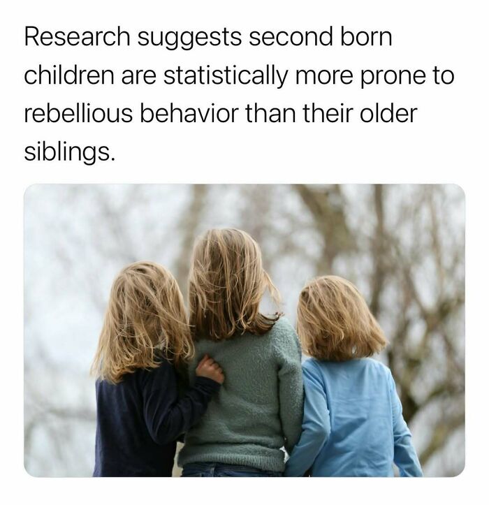 Three children with blonde hair from behind, illustrating surprising facts about rebellious behavior in siblings.
