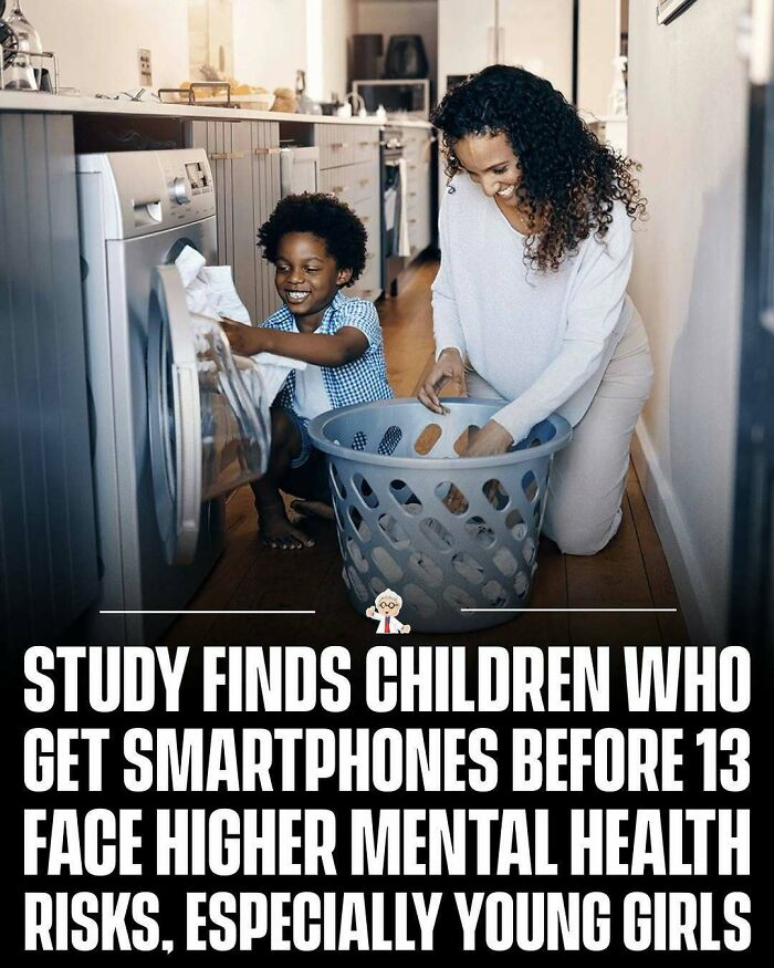 Mother and child happily doing laundry together illustrating wholesome facts about children and mental health risks.