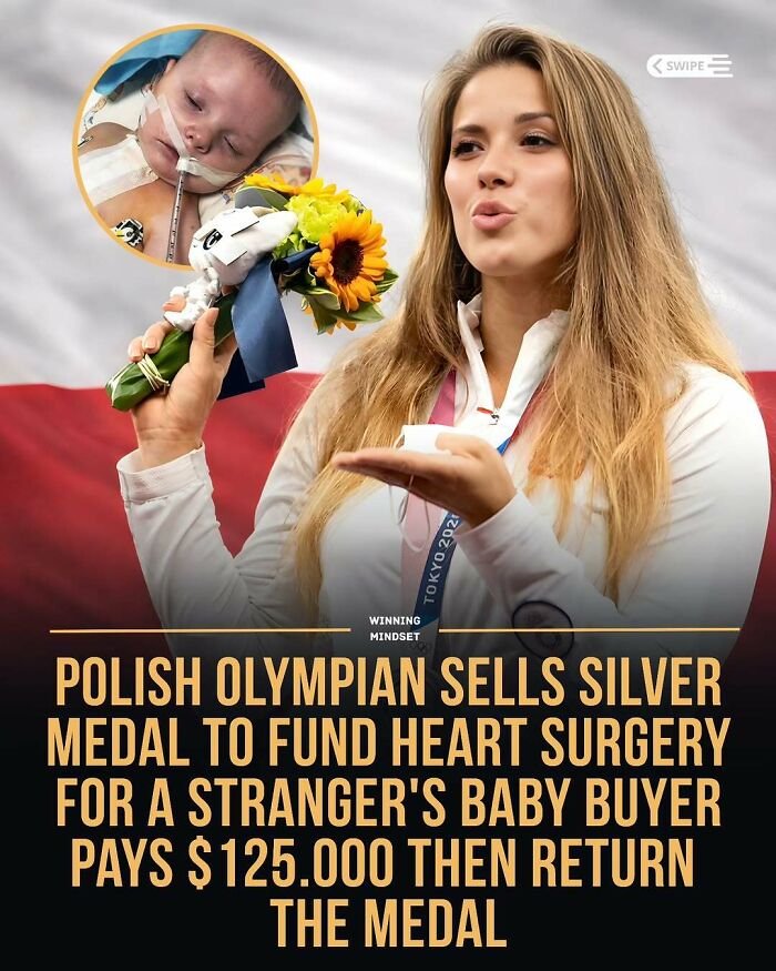 Polish Olympian sells silver medal to fund heart surgery, showing good news and kindness from around the world.
