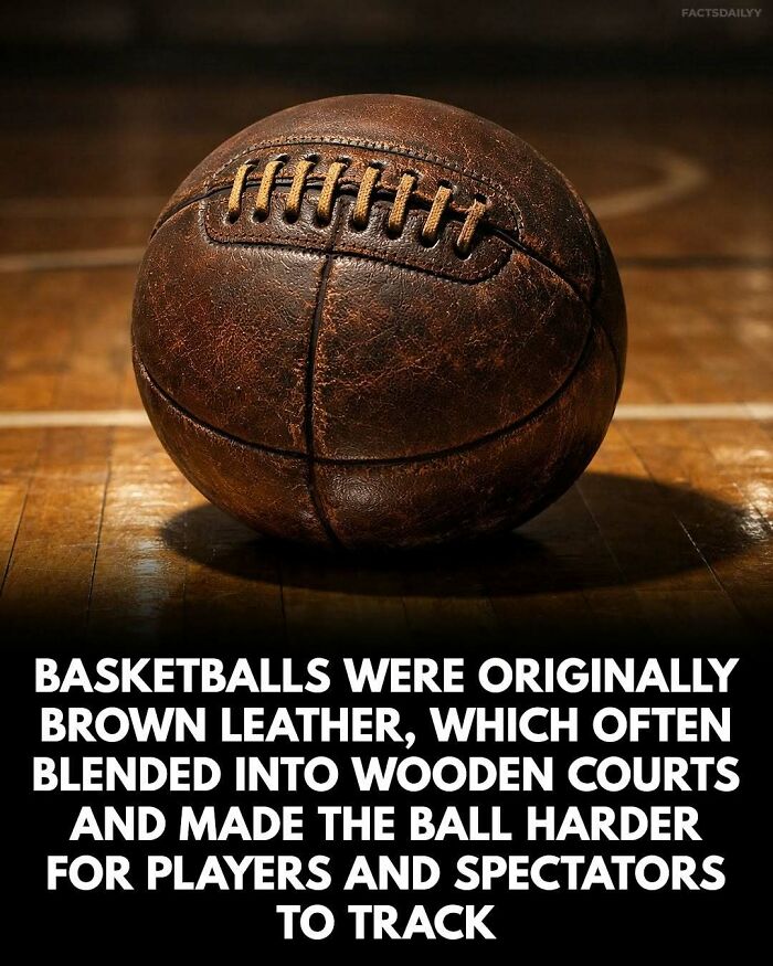 Old brown leather basketball on a wooden court illustrating surprising facts you may not be able to forget.