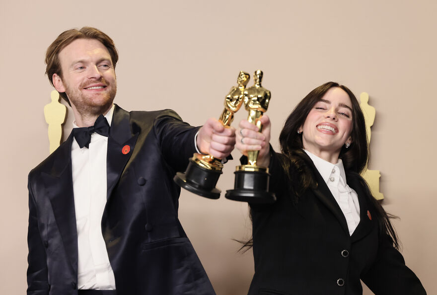 Finneas O'Connell and Billie Eilish, winners of Best Original Song award for 'What Was I Made For?