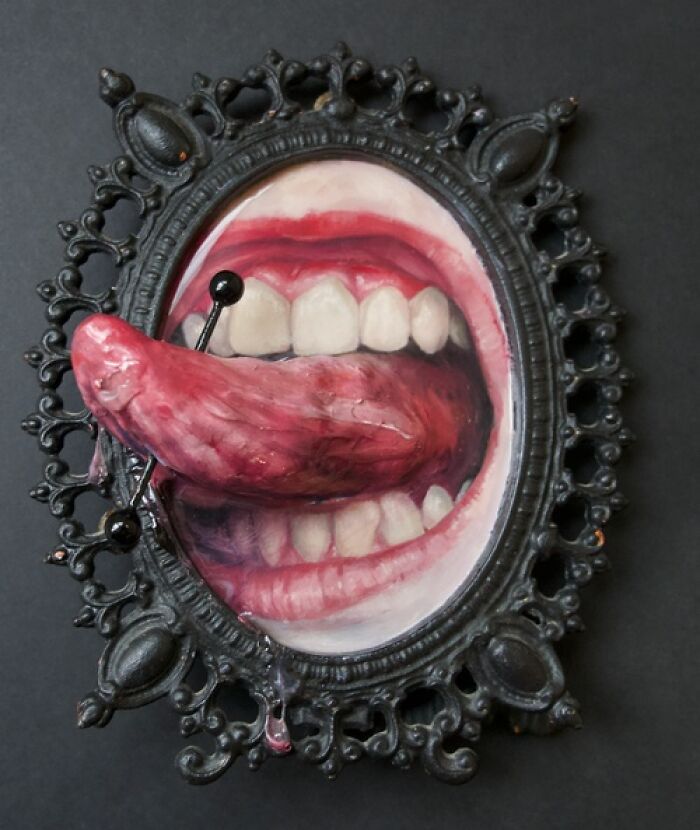 “Black Piercing Tongue #7”