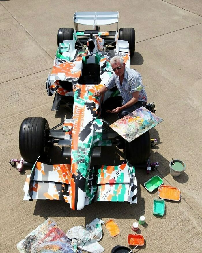 Force India’s 2008 Ferrari Vjm01 By Artist Dexter Brown