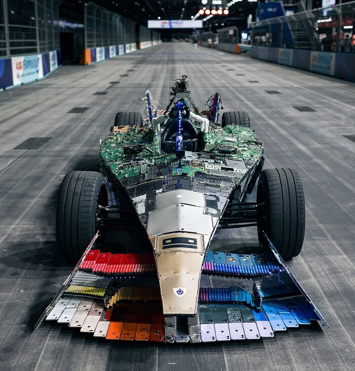 A Replica Racing Car Built Entirely From Electronic Waste By Manchester Artist Liam Hopkins