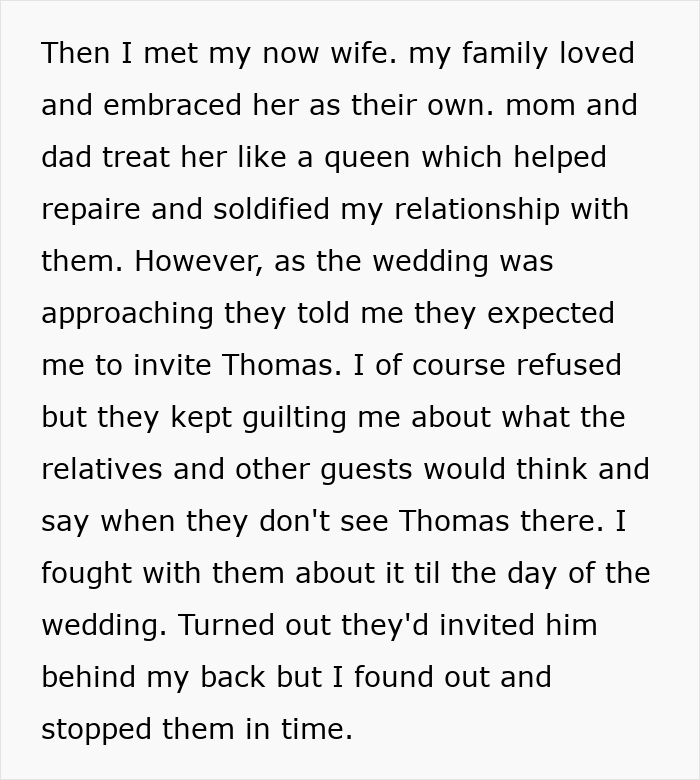 O noivo permite que todos os convidados do casamento saibam exatamente por que seu irmão idiota não está lá