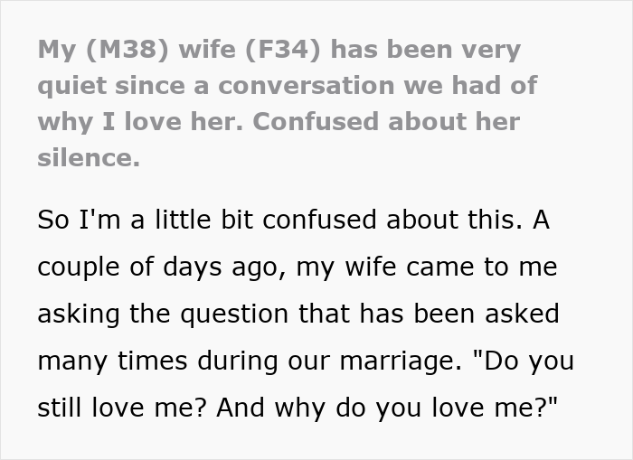 Man Praises Wife For Accepting Him When He Cries, Learns That She Loses Romantic Feelings Each Time Man Praises Wife For Accepting Him When He Cries, Learns That She Loses Romantic Feelings Each Time
