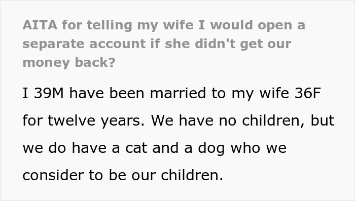 Text excerpt from a forum post about a man discovering his wife secretly sent money to a sister&rsquo;s pyramid scheme.