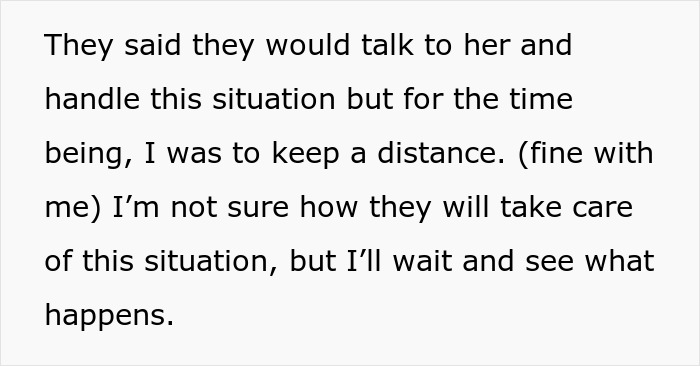 Woman congratulates boyfriend and his pregnant mistress in front of coworkers during a tense office moment.