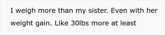 Text message conversation revealing a woman weirded out by her husband&rsquo;s obsession with her sister&rsquo;s weight.