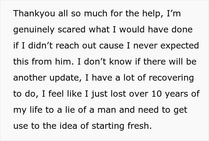 Text message from woman suspecting husband is a psychopath, expressing fear and need to recover from betrayal and lies. Text message from woman suspecting husband is a psychopath, expressing fear and need to recover from betrayal and lies.