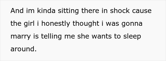 Man shocked as girlfriend wants to open relationship, facing unexpected reactions from his own parents.