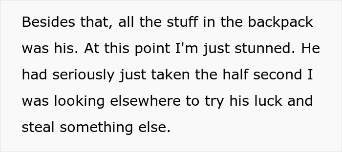 Text on a white background discussing a person stunned after a DnD guest tries to steal manga and figurines again.