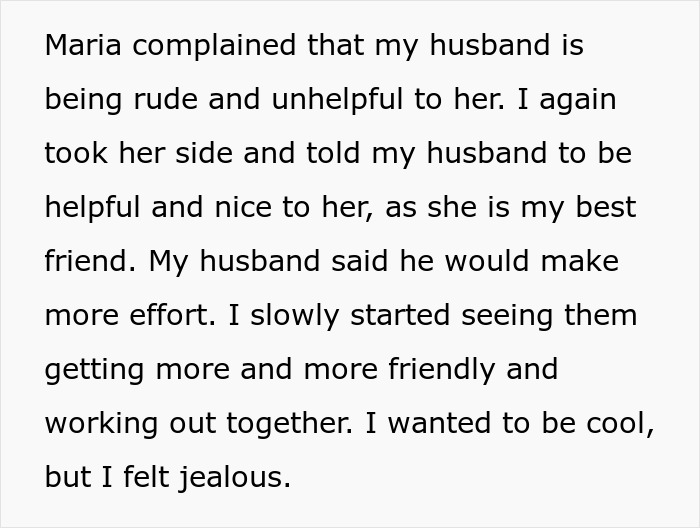 Alt text: Wife sees husband shirtless and bestie naked after hearing moaning, sensing something happened between them.