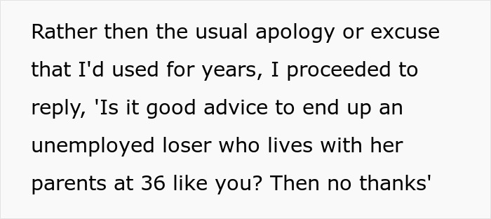 Alt text: Unemployed 36-year-old woman drags parents into financial competition with her PhD cousin, leading to loss of life savings.