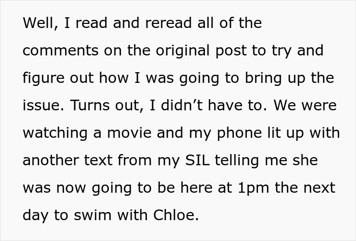 Text excerpt discussing a sister-in-law&rsquo;s plan to replace a pregnant woman with her best friend that ultimately fails.