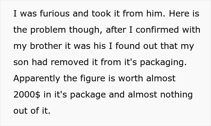 Man Refuses To Pay Brother Back For A Figurine His Son Stole Until He Finds Out The Reason Behind It