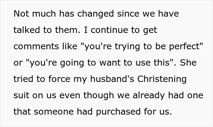 Text excerpt about new mom experiencing anxiety and tension with in-laws, highlighting family conflict and husband&rsquo;s role.