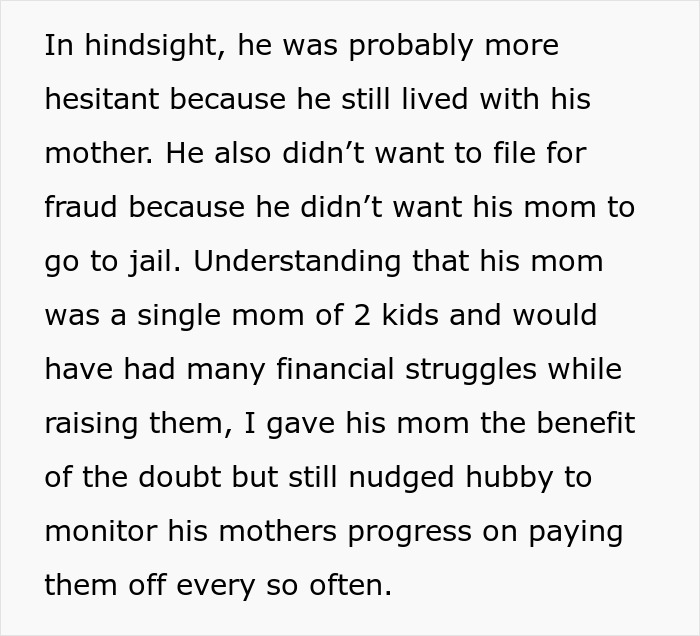 Text passage about hesitancy to file bankruptcy due to family debt concerns and financial struggles.