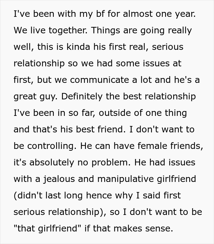 Woman tries to coexist with boyfriend&rsquo;s female friend, facing challenges in their serious relationship and personal boundaries.