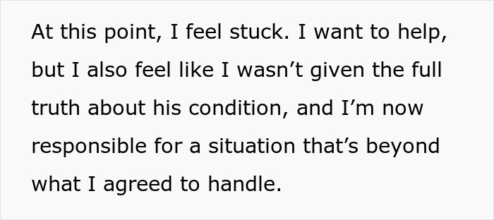 Person expressing feeling stuck and overwhelmed due to neglectful owner dog health problems and lack of full information.