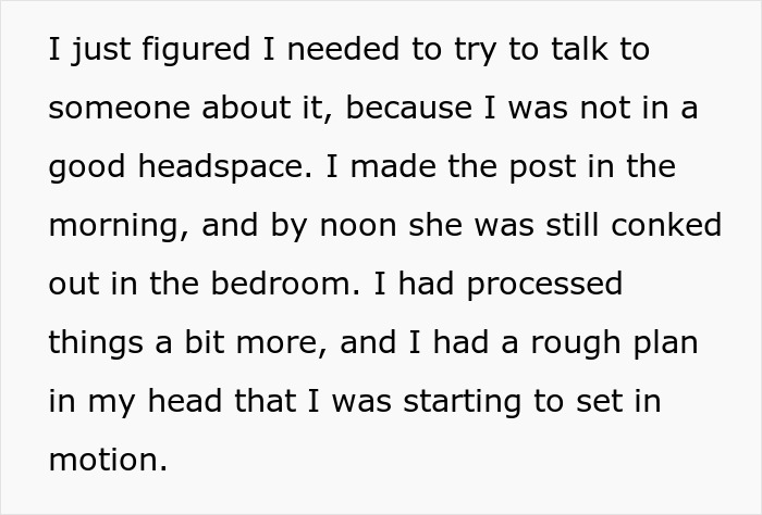 Text about woman admits to cheating multiple times for variety, husband confronts parents and then leaves the situation.