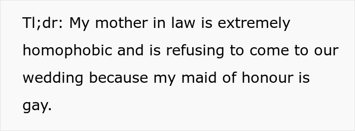 Homophobic MIL Plans To Boycott The Wedding If DIL&rsquo;s Gay MOH Comes, DIL Refuses To Budge