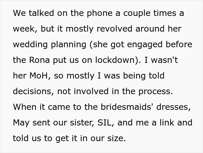 Bride furious as sister works out and looks good at her wedding, expecting her to let herself go. Bride furious as sister works out and looks good at her wedding, expecting her to let herself go.
