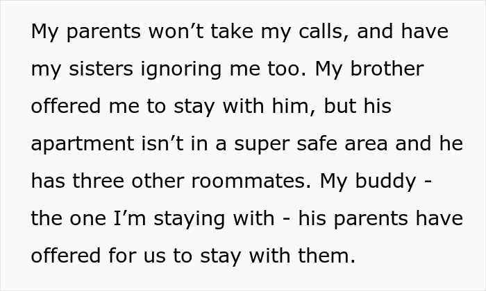 Text about grandparents kicking young family out for refusing to leave toddler behind, highlighting family conflict.